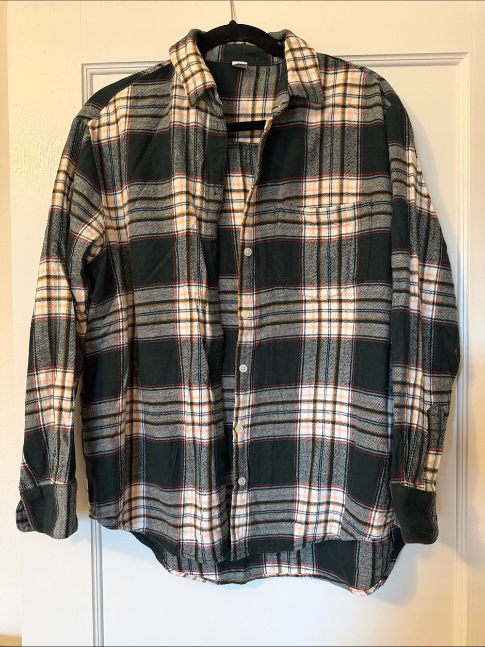 Old Navy Green Plaid Shirt 100% Cotton